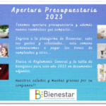 Servicio de Bienestar informa apertura presupuestaria 2023